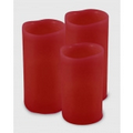 3 Piece Set Flameless LED Cinnamon Scented Pillar Candle w/ Timer